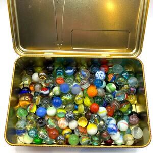 1.88 lbs Vintage Marbles with Possible Uranium, Akro, Vitro, Jabo